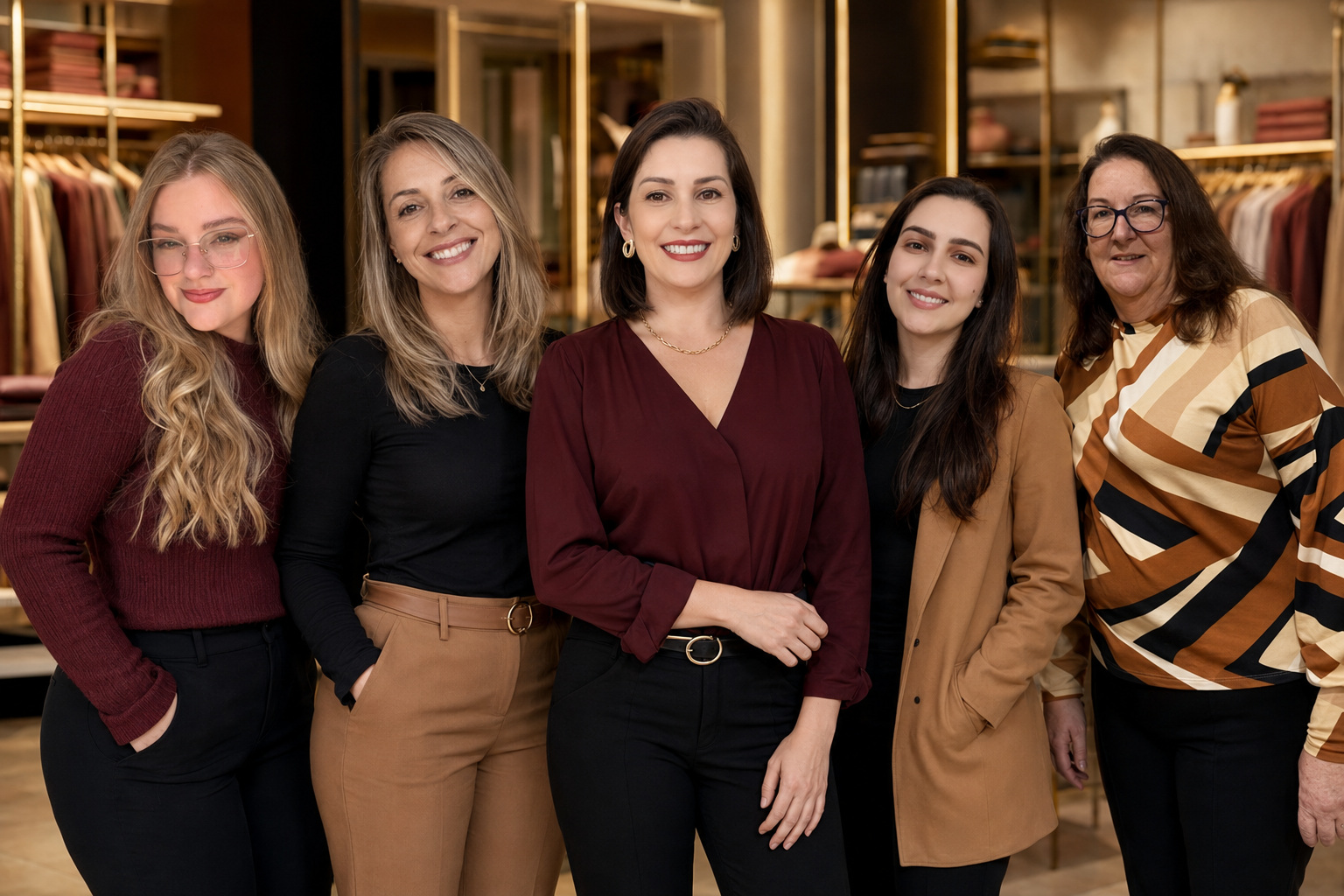 Equipe da Leni Modas: Samily, Merlin, Janice, Dani e Mirna